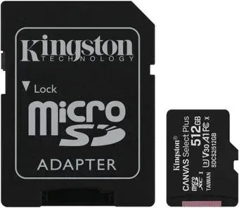 Kingston Canvas Select Plus microSDXC 512GB SDCS2/512GB (с адаптером)