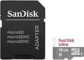 SanDisk Ultra SDSQUNS-016G-GN3MA microSDHC 16GB (с адаптером)