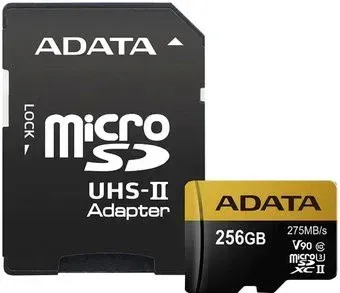 ADATA microSDXC UHS-II 256GB + адаптер [AUSDX256GUII3CL10-CA1]