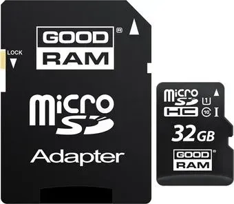GOODRAM microSDHC (Class 10) UHS-I 32GB + адаптер [M1AA-0320R11]