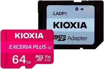 Kioxia Exceria Plus G2 microSDXC LMPL2M064GG2 64GB (с адаптером)