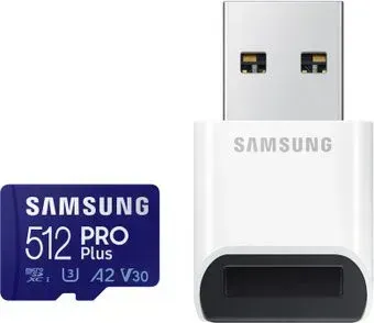 Samsung PRO Plus microSDXC MB-MD512SB/AM 512GB (с кардридером)