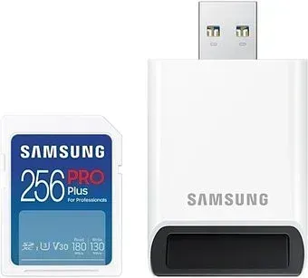 Samsung PRO Plus 2023 SDXC 256GB (с кардридером)