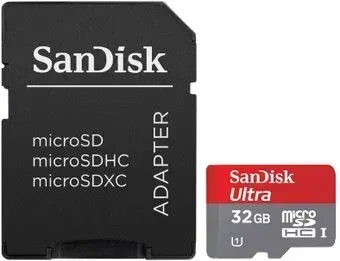 SanDisk Ultra microSDHC UHS-I 32GB + адаптер (SDSDQUI-032G-U46)