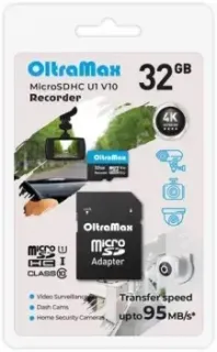 OltraMax Recorder microSDHC 32GB OM32GCSDHC10-U1-V10 (с адаптером)