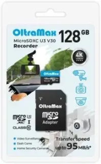 OltraMax Recorder microSDXC 128GB OM128GCSDXC10-U3-V30 (с адаптером)