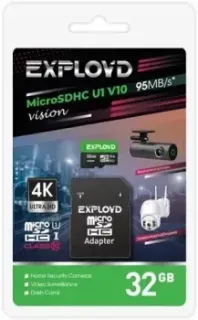 Exployd Vision microSDHC 32GB EX32GCSDHC10-U1-V10 (с адаптером)