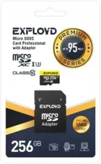Exployd Premium Series microSDXC 256GB EX256GCSDXC10UHS-1-ELU3 (с адаптером)