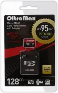 OltraMax Premium Series microSDXC 128GB OM128GCSDXC10UHS-1-PRU3 (с адаптером)