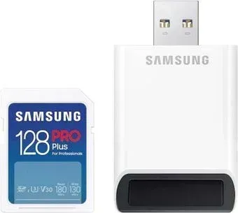 Samsung PRO Plus 2023 SDXC 128GB (с кардридером)