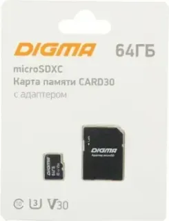 Digma MicroSDXC Class 10 Card30 DGFCA064A03