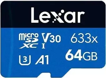 Lexar 633x microSDXC LSDMI64GBBCN633N 64GB (с адаптером)