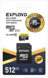 Exployd Premium Series microSDXC 512GB EX512GCSDXC10UHS-1-ELU3 (с адаптером)