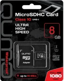 QUMO microSDHC QM8GMICSDHC10U1 8GB (с адаптером)