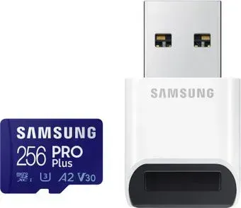 Samsung PRO Plus microSDXC 256GB (с кардридером)