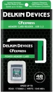 Delkin Devices CFexpress Reader and Card Bundle 128GB DCFX1-128-R