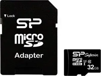 Silicon-Power Superior microSDHC SP032GBSTHDU1V10SP 32GB (с адаптером)