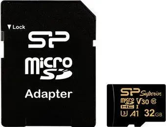 Silicon-Power Superior Golden A1 microSDHC SP032GBSTHDV3V1GSP 32GB