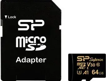 Silicon-Power Superior Golden A1 microSDXC SP064GBSTXDV3V1GSP 64GB