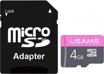 Usams US-ZB115 High Speed TF Card 4GB (с адаптером)