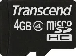 Transcend microSDHC (Class 4) 4GB + адаптер (TS4GUSDHC4)
