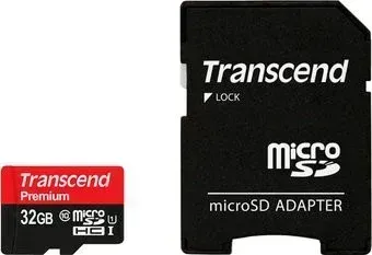 Transcend microSDHC Class 10 UHS-I 32GB + адаптер (TS32GUSDU1)