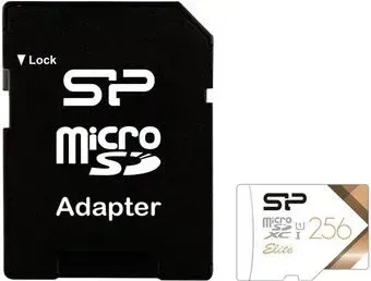 Silicon-Power Elite microSDXC SP256GBSTXBU1V21SP 256GB (с адаптером)