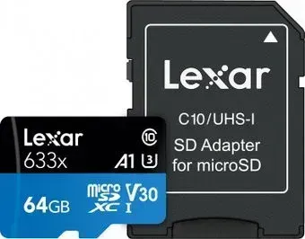 Lexar 633x microSDXC LSDMI64GBB633A 64GB (с адаптером)