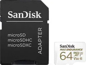 SanDisk Max Endurance microSDXC SDSQQVR-064G-GN6IA 64GB (с адаптером)