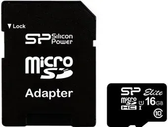 Silicon-Power microSDHC Elite UHS-1 (Class 10) 16 GB (SP016GBSTHBU1V10-SP)