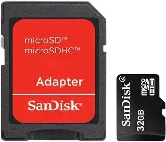 SanDisk microSDHC (Class 4) 32GB + 1 адаптер (SDSDQM-032G-B35A)