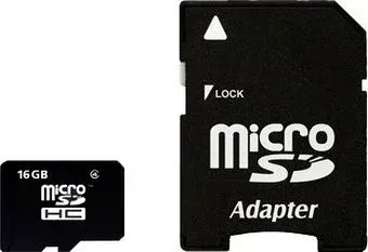 SmartBuy microSDHC (Class 4) 16 Гб + SD адаптер (SB16GBSDCL4-01)