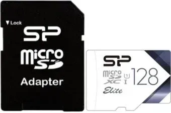 Silicon-Power Elite microSDXC SP128GBSTXBU1V21SP 128GB (с адаптером)