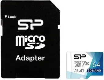 Silicon-Power Superior Pro microSDXC SP064GBSTXDU3V20AB 64GB (с адаптером)