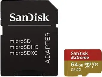 SanDisk Extreme microSDXC SDSQXA2-064G-GN6AA 64GB (с адаптером)