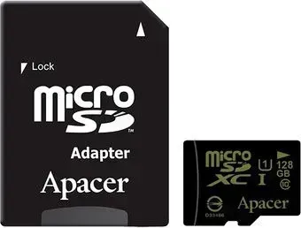 Apacer microSDXC AP128GMCSX10U1-R 128GB (с адаптером)