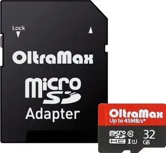 OltraMax Elite OM032GCSDHC10UHS-1-ElU1 microSDHC 32GB (с адаптером)