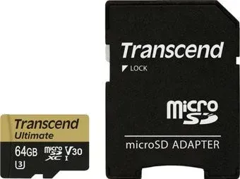 Transcend Ultimate microSDXC UHS-I U3M 64GB + адаптер [TS64GUSDU3M]