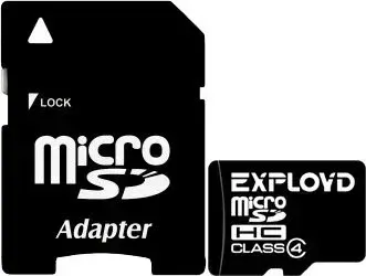 Exployd microSDHC (Class 4) 8GB + адаптер [EX008GCSDHC4]