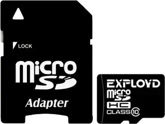 Exployd microSDHC (Class 10) 4GB + адаптер [EX004GCSDHC10]
