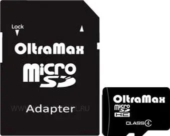 OltraMax microSDHC Class 4 4GB + адаптер
