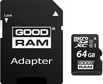 GOODRAM microSDXC (Class 10) UHS-I 64GB + адаптер [M1AA-0640R11]