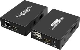 USBTOP HDMI USB по витой паре RJ45 UTP (LAN) POE до 60 метров, FullHD 1080p (1 приемник, 1 передатчик)
