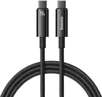 Baseus Tungsten Gold Fast Charging Data Cable USB Type-C - USB Type-C (3 м, черный)