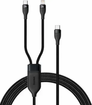 Baseus CA1T2-F01 USB Type-C - USB Type-C - Lightning (1.2 м, черный)