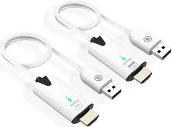 USBTOP HDMI по Wi-Fi до 30 метров, активный, FullHD 1080p (комплект, белый)