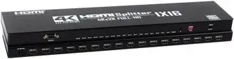 USBTOP 1x16 HDMI 2.0 PRO UltraHD 4K 60Гц, 18.5 Гбит/c 559407 (черный)