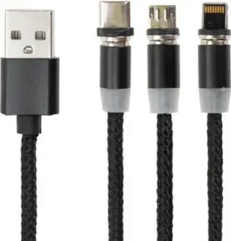 Sonnen Premium USB Type-A - microUSB/USB Type-C/Ligtning 513561 (1 м, черный)