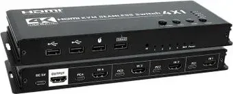 USBTOP 4-х портовый HDMI 4K USB с функцией делителя экрана
