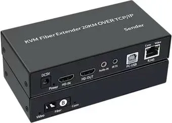 USBTOP HDMI USB по витой паре RJ45 до 120м/оптическому кабелю SC до 20км (1 приемник, 1 передатчик)